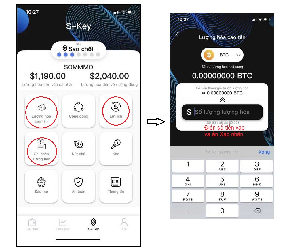 chạy staking S block wallet