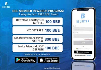 Đăng ký sàn Blubitex tặng 500 BBE token